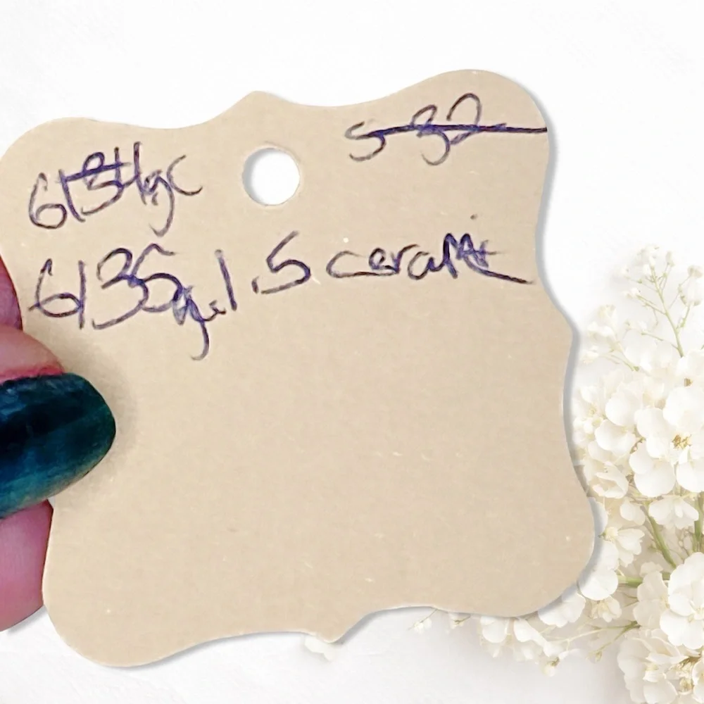 6135gc. Blue Ceramic Earrings - Picture 6 of 6